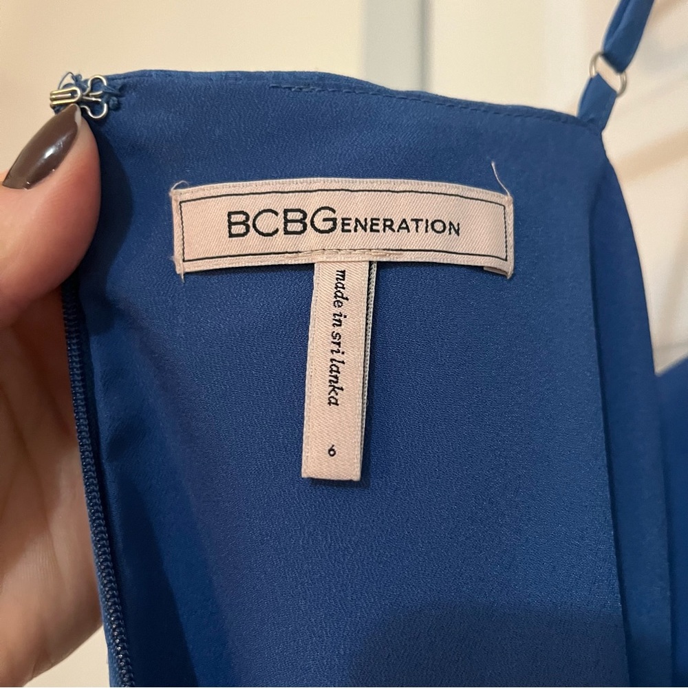 BCBGeneration Blue Ruffle Mini Dress - Picture 3 of 4